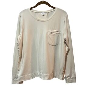 CUYANA French Terry Pocket Shirt Women's Large Cream Peru‎ Organic Cotton Modal